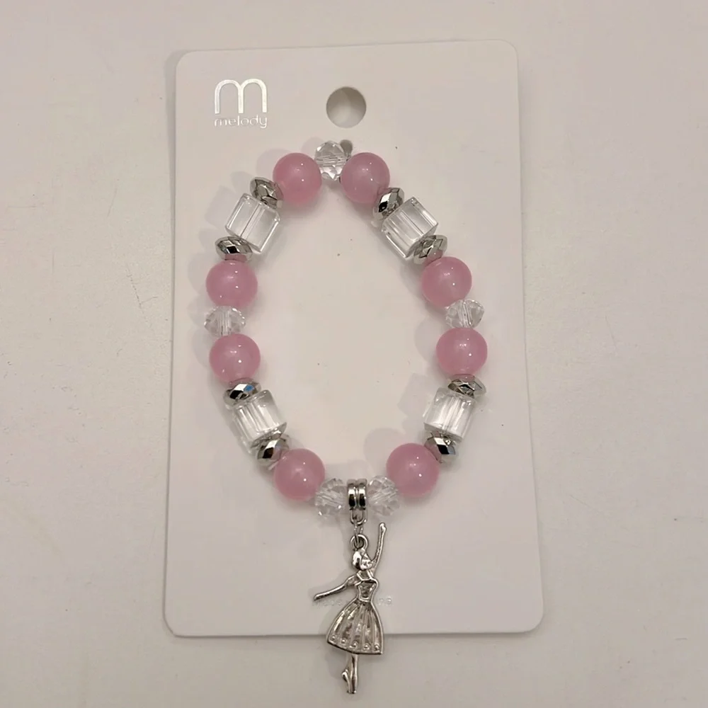 Melody Pink Crystal Ballerina Stretch Bracelet NWT 3 for $20